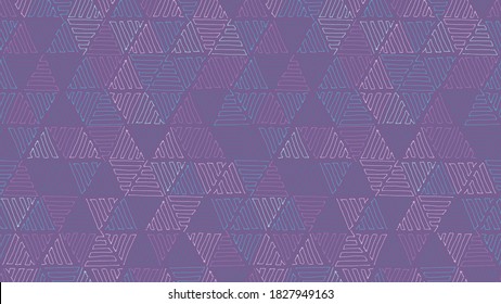Resumen de patrones geométricos sin costura con triángulos dibujados a mano de color aleatorio. Fondo del doodle vectorial.