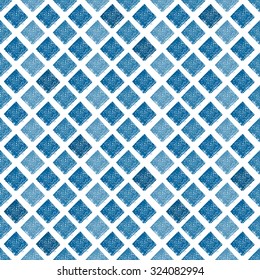 Abstract geometric seamless pattern with hand drawn rhombus