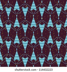 Abstract geometric seamless pattern. Pattern with heart, dot and line.