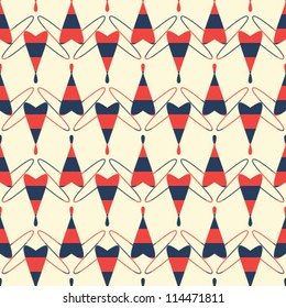 Abstract geometric seamless pattern. Pattern with heart and line.