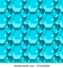 Abstract geometric seamless pattern with hexagons