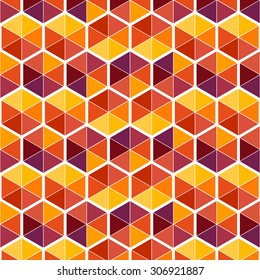 Abstract geometric seamless pattern of hexagons and triangles