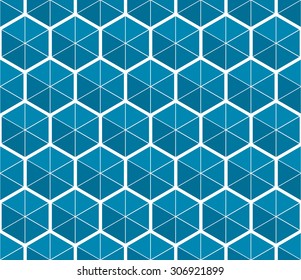 Abstract geometric seamless pattern of hexagons and triangles