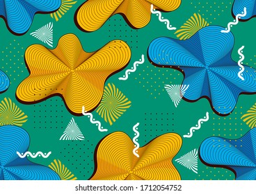 Moda hipster de patrones geométricos sin fisuras, Color fresco brillante, Fondo de puntos y líneas y círculos, ilustración vectorial.