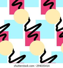 Abstract geometric seamless pattern including sample in swatch panel (AI)