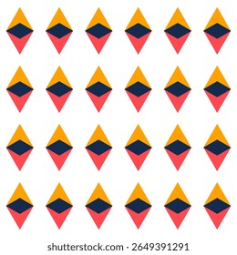 Abstract geometric seamless pattern of interlocking diamond shapes in a modern color palette, ideal for backgrounds, textiles, packaging or creative design projects.