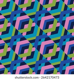 Abstract Geometric Seamless Pattern with Intersecting Colorful Lines Modern Angled Design