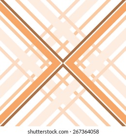 Abstract geometric seamless pattern of intersecting bands. Nice warm shades. Contrasting fashionable backdrop in orange and brown colors
