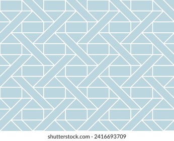 Abstract geometric seamless pattern. with lines and squares blue and white vector background.