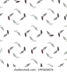 Resumen del patrón geométrico sin costuras con pequeñas formas de flores. Impresión floral aislada de estilo creativo. Fondo decorativo para el diseño de tejidos, impresión textil, envoltura, cubierta. Ilustración vectorial.