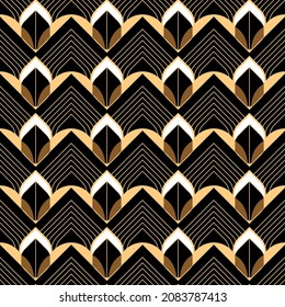 Abstract geometric seamless pattern. Luxury vintage style texture, urban art. Trendy background.