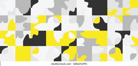 Abstract geometric seamless pattern made with camouflage shapes. Geometric mosaic composition, useful for web design, business card, invitation, poster, textile print, background.