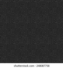 Abstract geometric seamless pattern. Maze.
