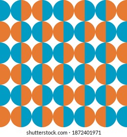 Abstract geometric seamless pattern. Mid century and Bauhaus style. Circles pattern.