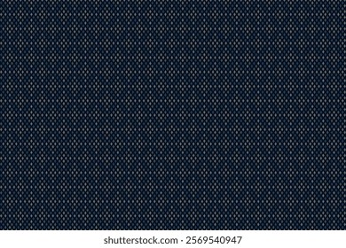 Abstract geometric seamless pattern with mini diamond composition in blue n gray on dark blue background. Vector illustration. For masculine male shirt lady dress cloth textile all over print