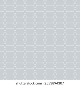 Abstract geometric seamless pattern in minimalist style. Subtle vector background. Simple minimal ornament. Light gray texture with hexagon grid, diamonds, lattice. Repeated design for decor, print