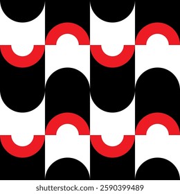 Abstract geometric seamless pattern. Minimalist geometrical ornament, puzzle design. Vector illustration.