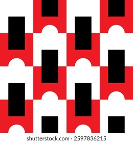 Abstract geometric seamless pattern. Minimalist geometrical ornament, puzzle design. Vector illustration.