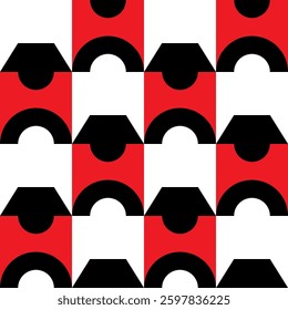 Abstract geometric seamless pattern. Minimalist geometrical ornament, puzzle design. Vector illustration.