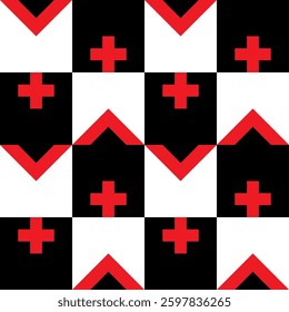 Abstract geometric seamless pattern. Minimalist geometrical ornament, puzzle design. Vector illustration.