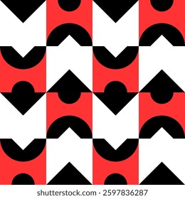 Abstract geometric seamless pattern. Minimalist geometrical ornament, puzzle design. Vector illustration.