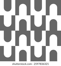 Abstract geometric seamless pattern. Minimalist geometrical ornament, puzzle design. Vector illustration.