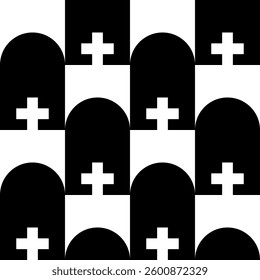 Abstract geometric seamless pattern. Minimalist geometrical ornament, puzzle design. Vector black and white illustration.