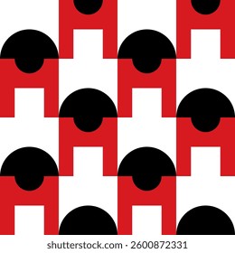 Abstract geometric seamless pattern. Minimalist geometrical ornament, puzzle design. Vector illustration.