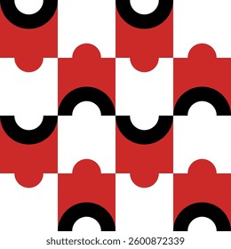 Abstract geometric seamless pattern. Minimalist geometrical ornament, puzzle design. Vector illustration.