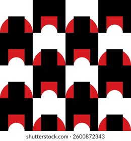 Abstract geometric seamless pattern. Minimalist geometrical ornament, puzzle design. Vector illustration.