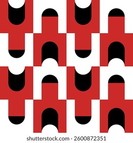 Abstract geometric seamless pattern. Minimalist geometrical ornament, puzzle design. Vector illustration.