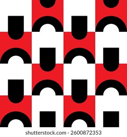 Abstract geometric seamless pattern. Minimalist geometrical ornament, puzzle design. Vector illustration.