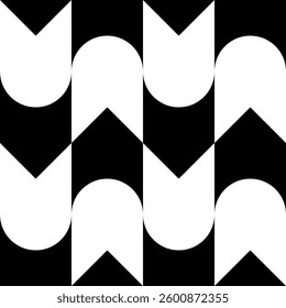 Abstract geometric seamless pattern. Minimalist geometrical ornament, puzzle design. Vector illustration.