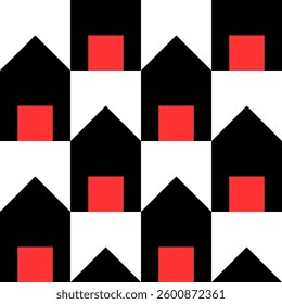 Abstract geometric seamless pattern. Minimalist geometrical ornament, puzzle design. Vector illustration.