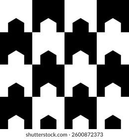 Abstract geometric seamless pattern. Minimalist geometrical ornament, puzzle design. Vector black and white illustration.