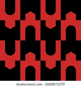 Abstract geometric seamless pattern. Minimalist geometrical ornament, puzzle design. Vector illustration.