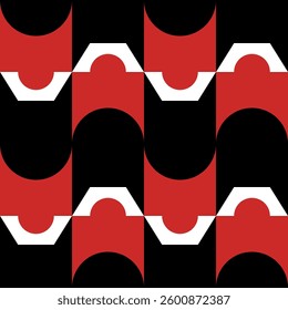 Abstract geometric seamless pattern. Minimalist geometrical ornament, puzzle design. Vector illustration.