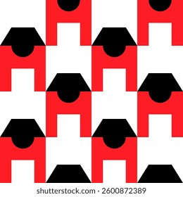 Abstract geometric seamless pattern. Minimalist geometrical ornament, puzzle design. Vector illustration.