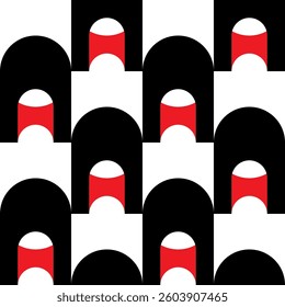 Abstract geometric seamless pattern. Minimalist geometrical ornament, puzzle design. Vector illustration.