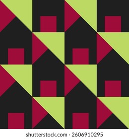 Abstract geometric seamless pattern. Minimalist geometrical ornament, puzzle design. Vector illustration.