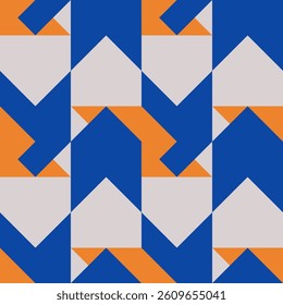 Abstract geometric seamless pattern. Minimalist geometrical ornament, puzzle design. Vector illustration.