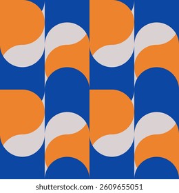 Abstract geometric seamless pattern. Minimalist geometrical ornament, puzzle design. Vector illustration.