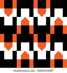 Abstract geometric seamless pattern. Minimalist geometrical ornament, puzzle design. Vector illustration.