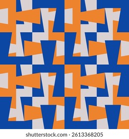 Abstract geometric seamless pattern. Minimalist geometrical ornament, puzzle design. Vector illustration.
