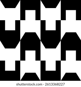Abstract geometric seamless pattern. Minimalist geometrical ornament, puzzle design. Vector illustration.