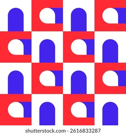 Abstract geometric seamless pattern. Minimalist geometrical ornament, puzzle design. Vector illustration.