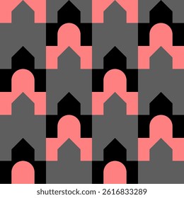 Abstract geometric seamless pattern. Minimalist geometrical ornament, puzzle design. Vector illustration.