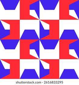 Abstract geometric seamless pattern. Minimalist geometrical ornament, puzzle design. Vector illustration.