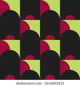 Abstract geometric seamless pattern. Minimalist geometrical ornament, puzzle design. Vector illustration.