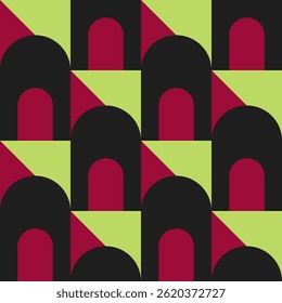 Abstractas patrón geométrico sin fisuras. Ornamento geométrico minimalista, diseño del rompecabezas. Ilustración vectorial.